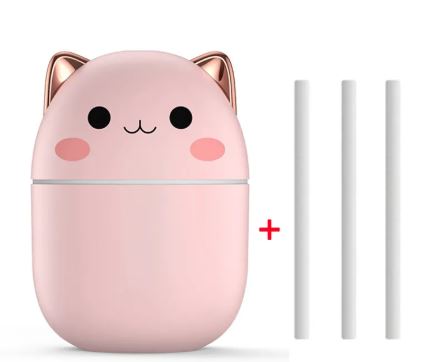 Cute Cat Air Humidifier – Ultra-Silent USB Aromatherapy & LED Cool Mist for Home, Office, Bedroom, and Car