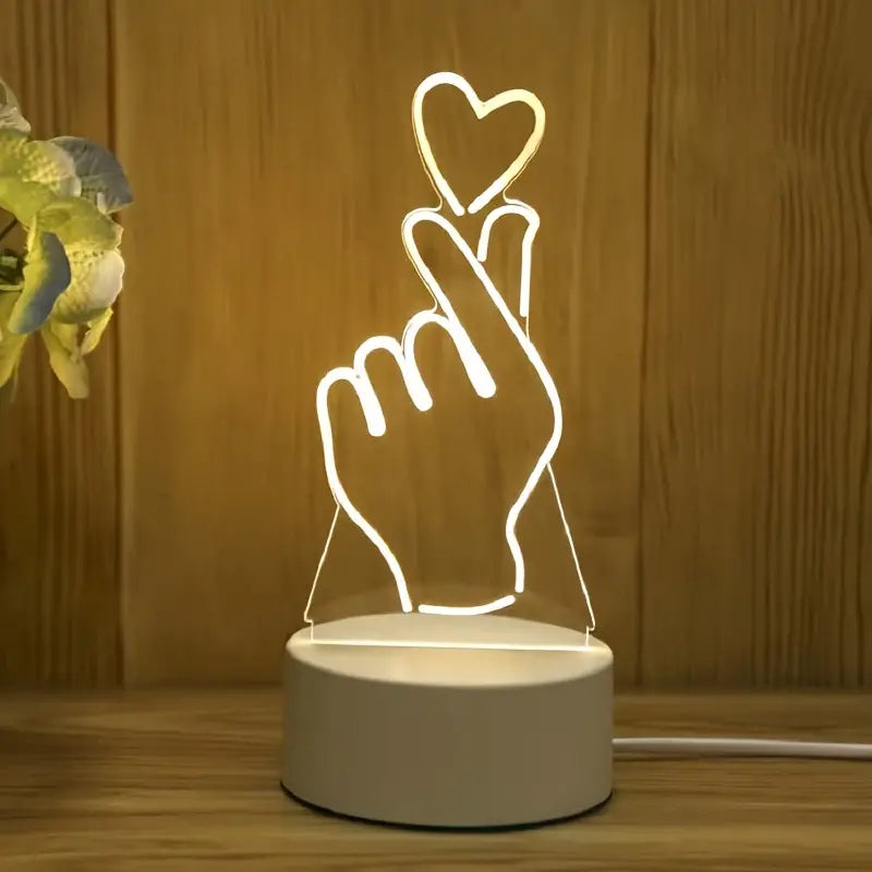 3D Night Light Room Decoration - Rechargeable LED Gift