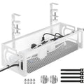 Cable Management Under Desk Under Desk Cable Management Tray desk Cable Organizer Cable Management Box Cord Organizer for Desk Under Desk Storage for Office Home - No Drill to Desk Cable Raceway